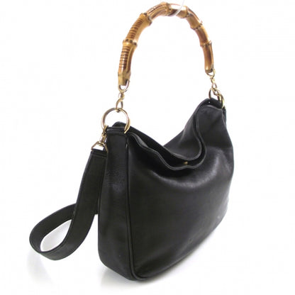 Gucci Leather Bamboo Top Handle Tote Black 3 of 10