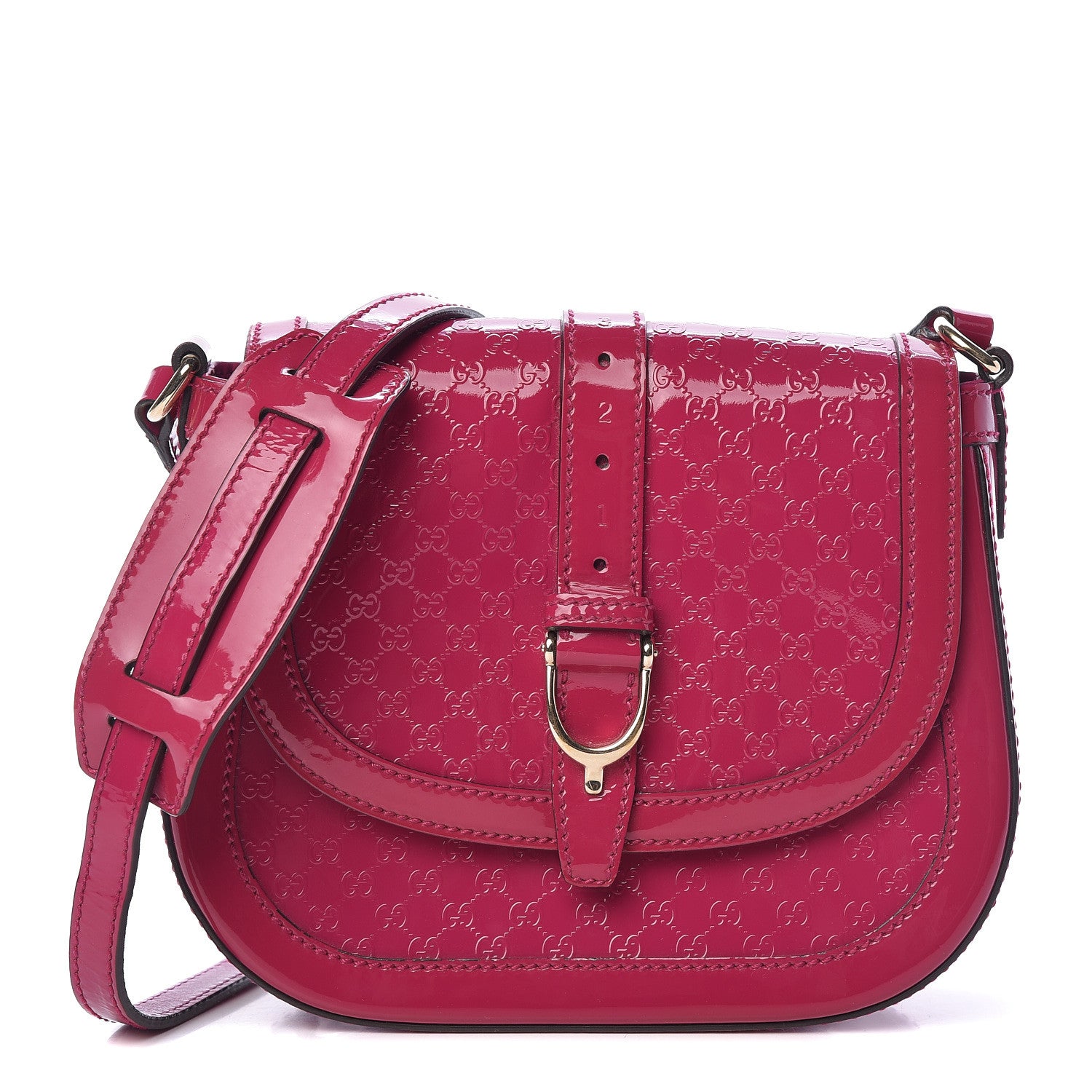 Gucci Patent Microguccissima Small Nice Messenger Bag Bright Bouganville 1 of 19
