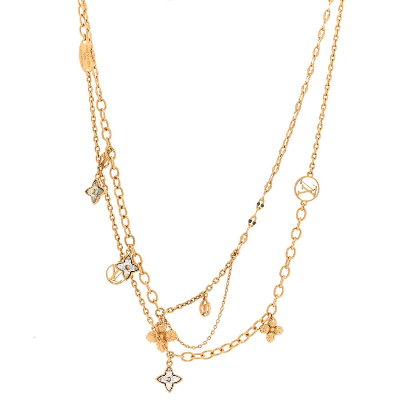 Metal Blooming Strass Necklace Gold