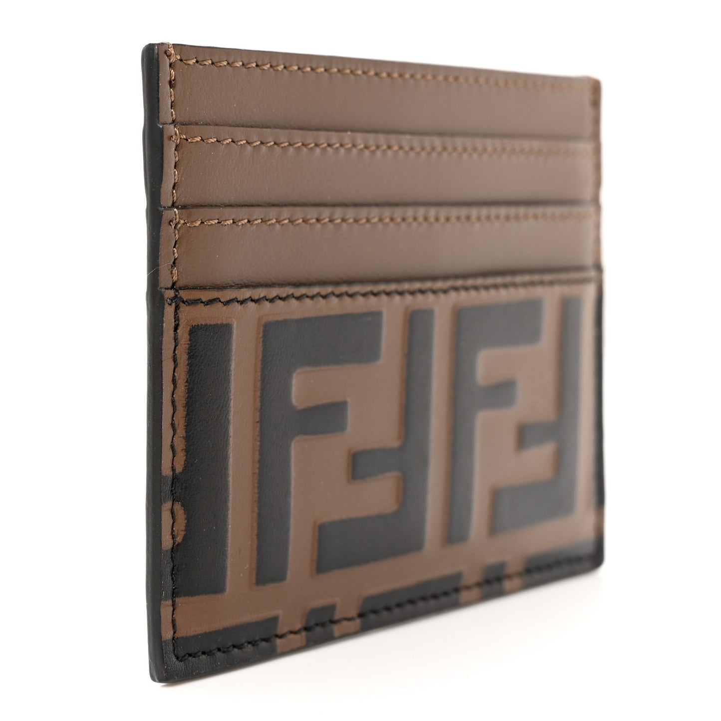 Vitello Soft Bi-Color FF 1974 Embossed Card Holder Maya Black
