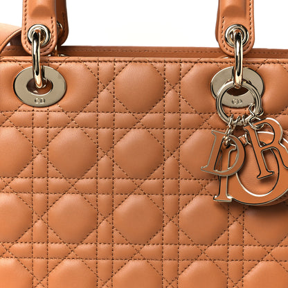 Christian Dior Lambskin Cannage Medium Lady Dior Amber 8 of 10