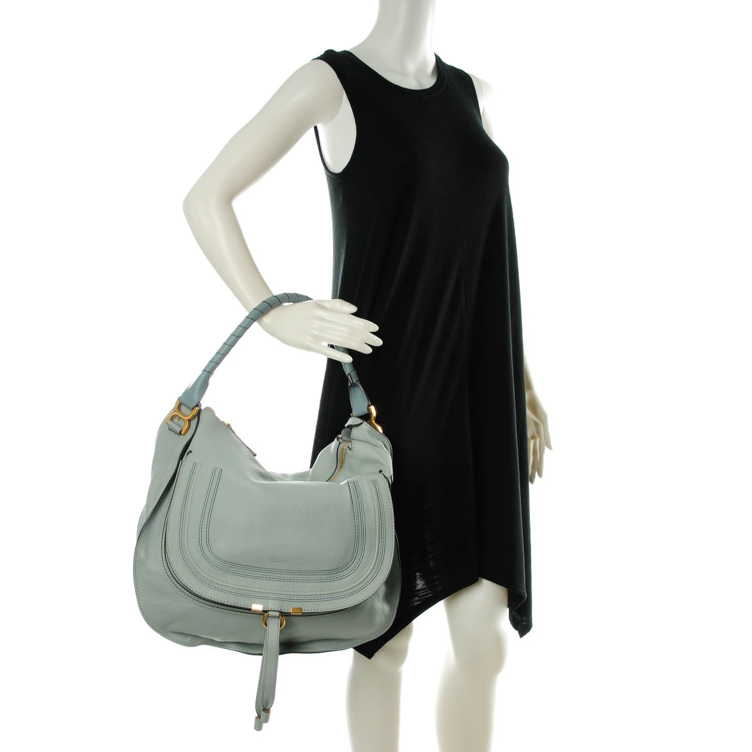 Chloe Calfskin Large Marcie Hobo Icy Blue 2 of 8