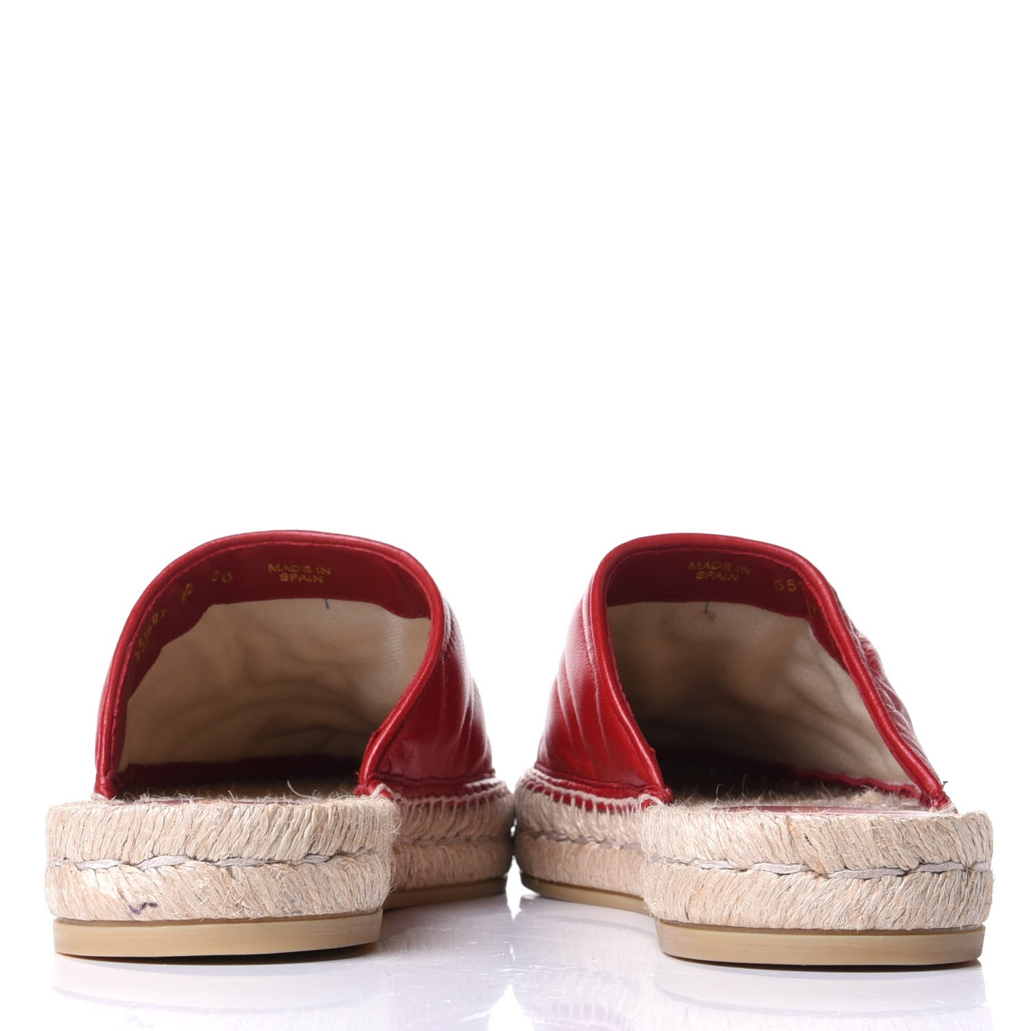 Gucci Nappa Matelasse GG Marmont Espadrille Slippers 40 Hibiscus Red 6 of 11
