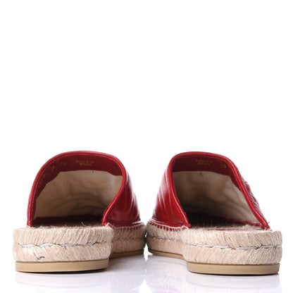 Gucci Nappa Matelasse GG Marmont Espadrille Slippers 40 Hibiscus Red 6 of 11