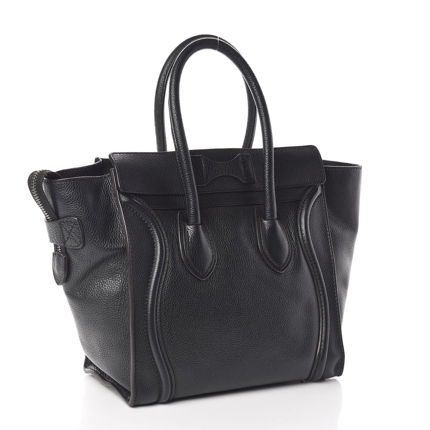Drummed Calfskin Micro Luggage Black