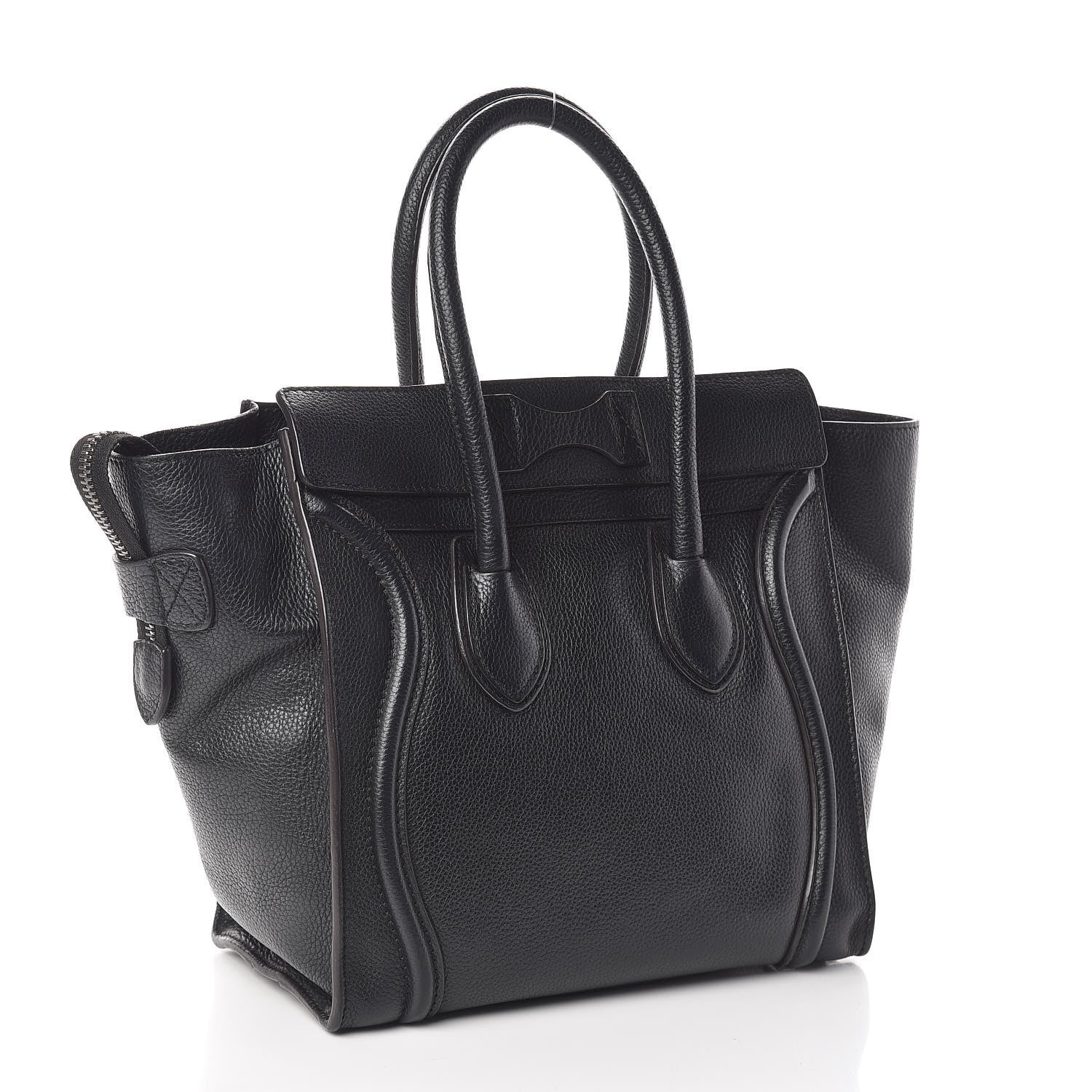 Celine Drummed Calfskin Micro Luggage Black 3 of 9