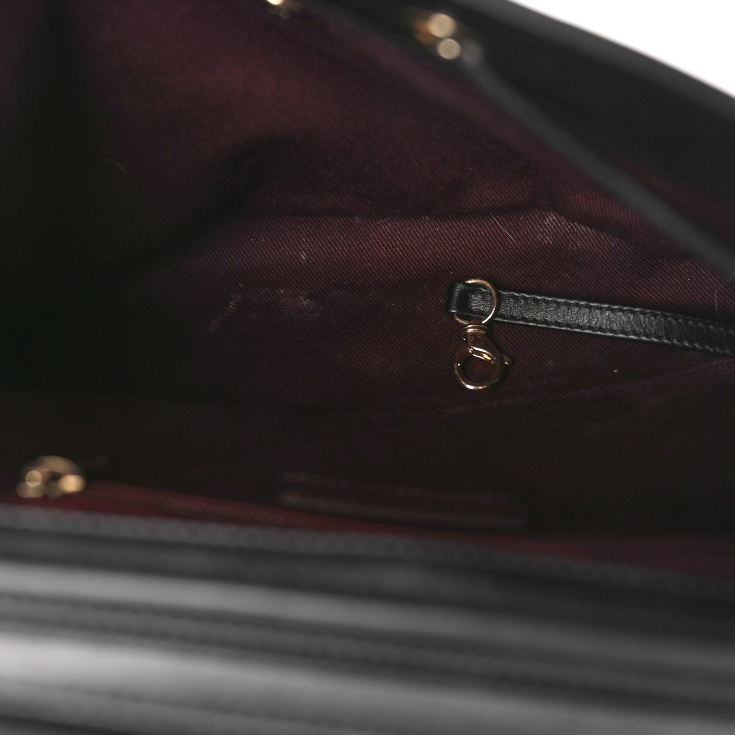 Grained Calfskin Chevron Stitched Backpack Black