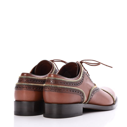 Louis Vuitton Calfskin Tomboy Richelieu Oxford Flats 37.5 Cognac 4 of 8