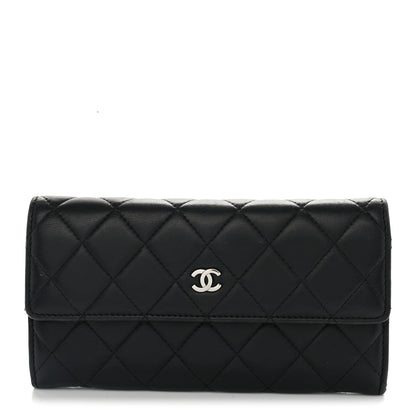 Chanel Lambskin Quilted Large Flap Wallet Black 1 of 10