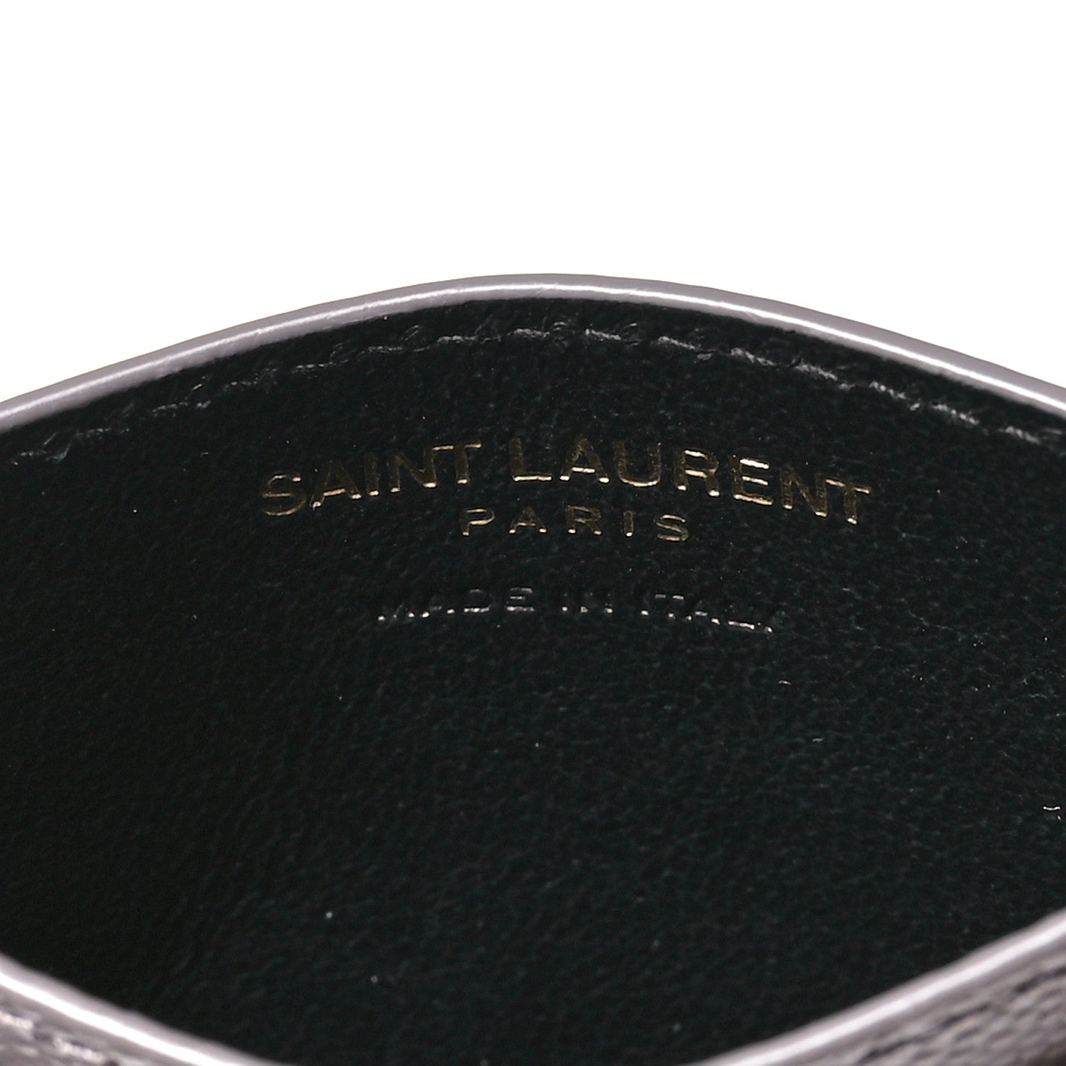 Saint Laurent Grain De Poudre Matelasse Chevron Monogram Credit Card Case Fog 6 of 8