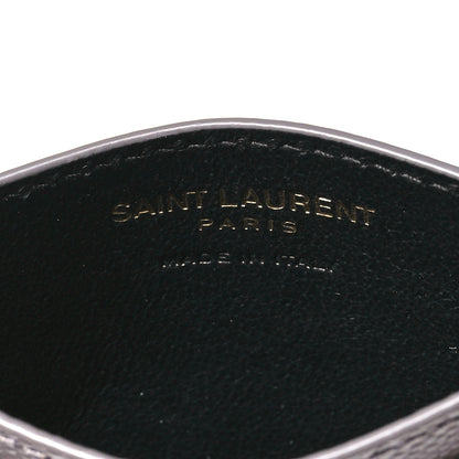 Saint Laurent Grain De Poudre Matelasse Chevron Monogram Credit Card Case Fog 6 of 8