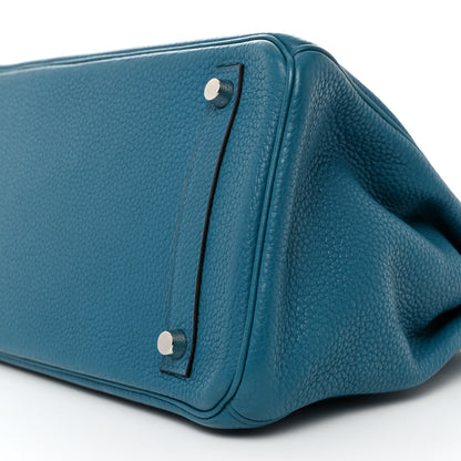 Hermes Taurillon Clemence Birkin 30 Bleu Izmir 10 of 18