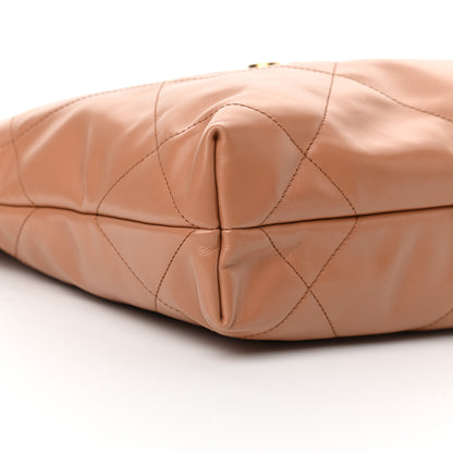 Chanel Shiny Calfskin Quilted Small Chanel 22 Camel 10 of 12