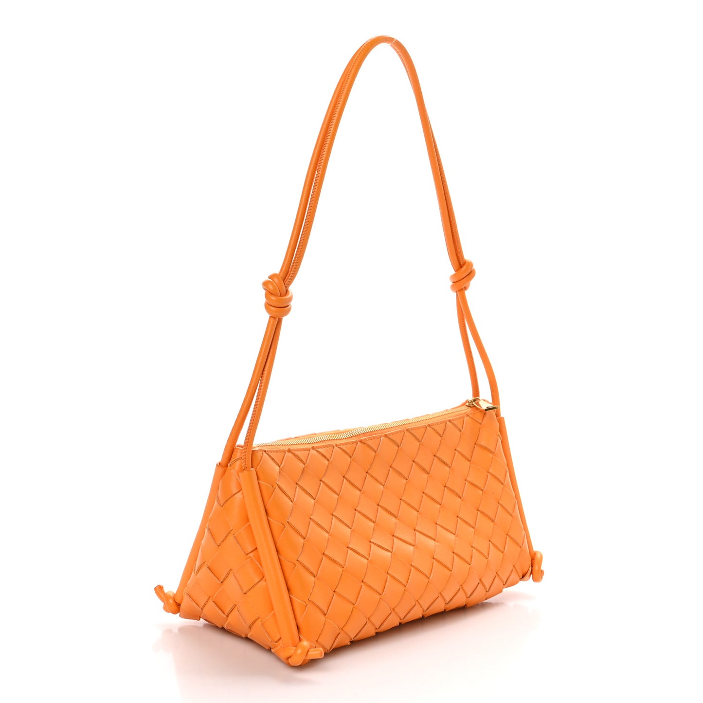 Nappa Intrecciato Pouch On Strap Tangerine