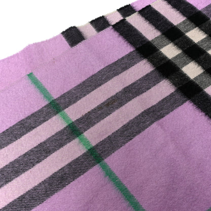 Burberry Cashmere Giant Icon Check Fringe Scarf Pale Heather 5 of 5