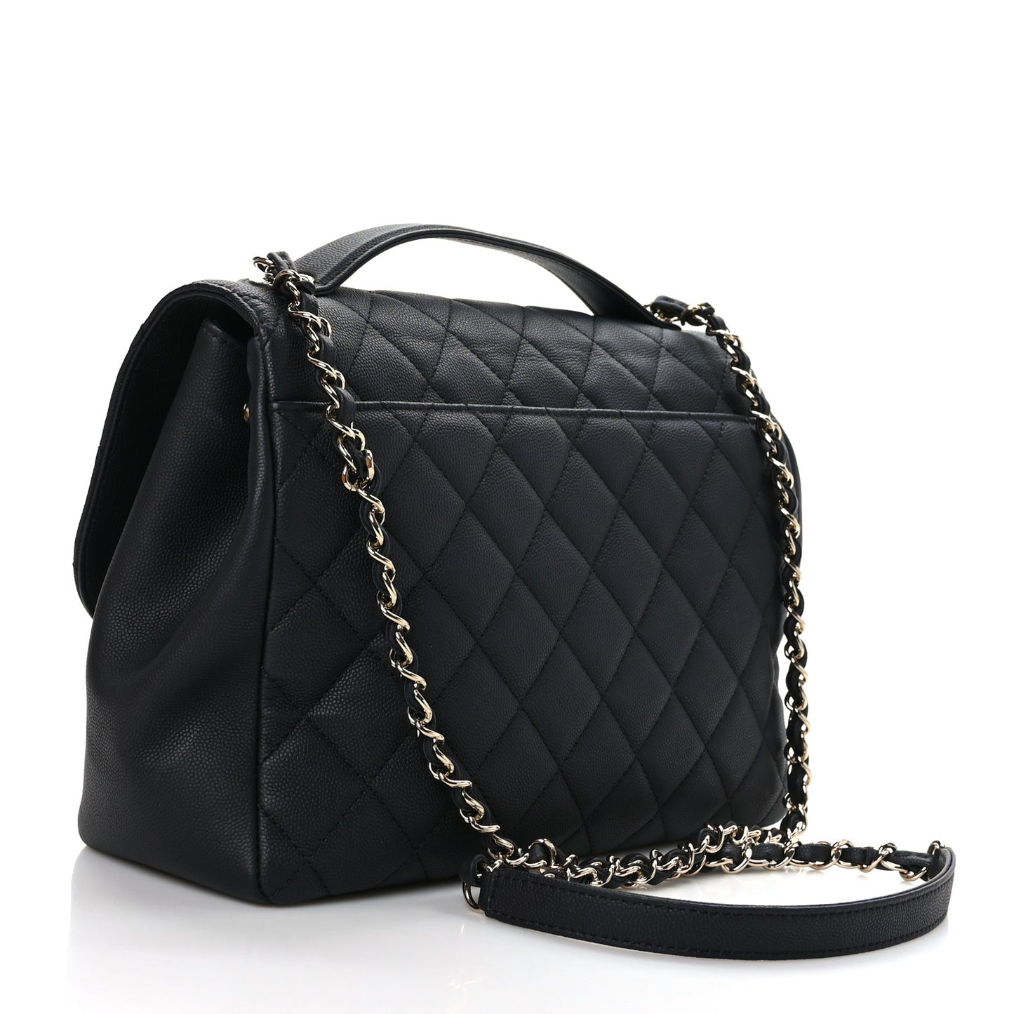Caviar Quilted Large Business Affinity Flap Black