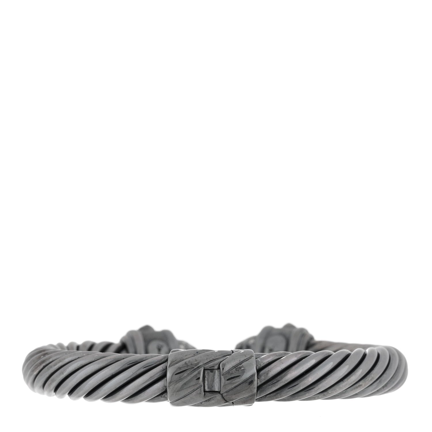 David Yurman Darkened Sterling Silver Black Diamond 9mm Renaissance Bracelet 2 of 3