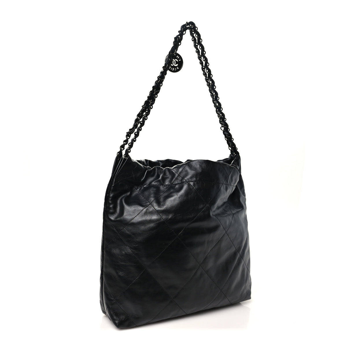 Chanel Shiny Calfskin Quilted Small Chanel 22 So Black 4 of 10