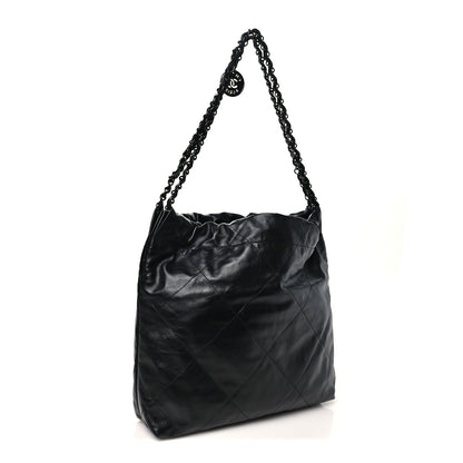 Chanel Shiny Calfskin Quilted Small Chanel 22 So Black 4 of 10