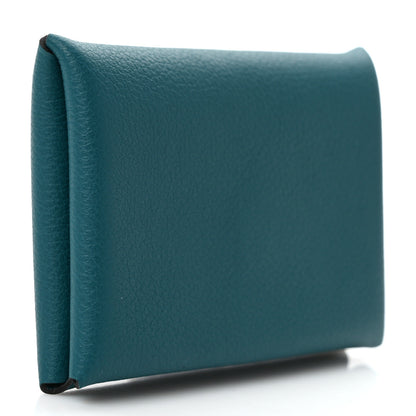 Hermes Evercolor Calvi Card Case Vert Bosphore 3 of 7