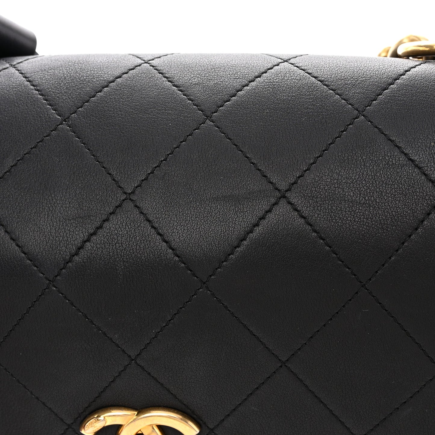 Calfskin Stitched Small Paris in Rome Messenger Black