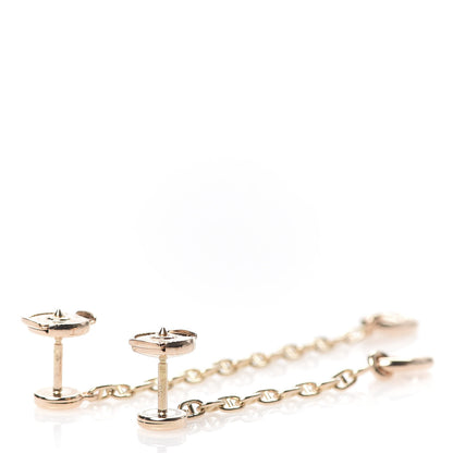 Hermes 18K Rose Gold Diamond TPM Farandole Drop Earrings 3 of 6
