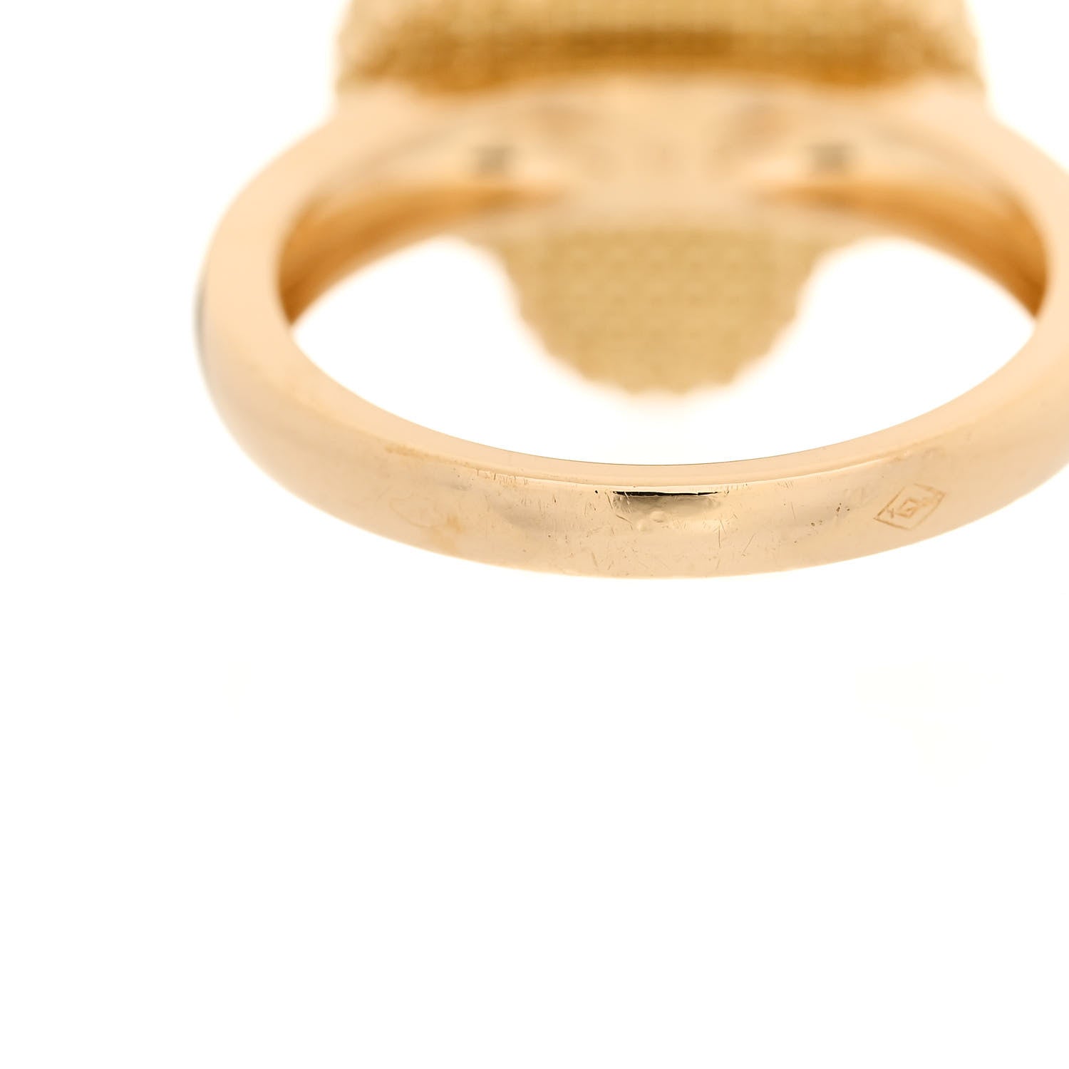 Van Cleef & Arpels 18K Yellow Gold Diamond Mother of Pearl Vintage Alhambra Ring 51 5.75 6 of 7