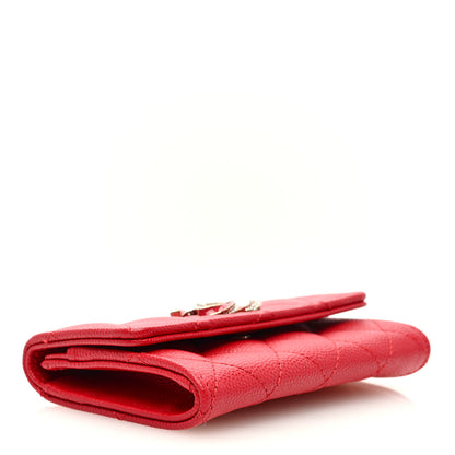 Chanel Caviar Quilted Crystal Enamel CC Card Holder Red 4 of 8
