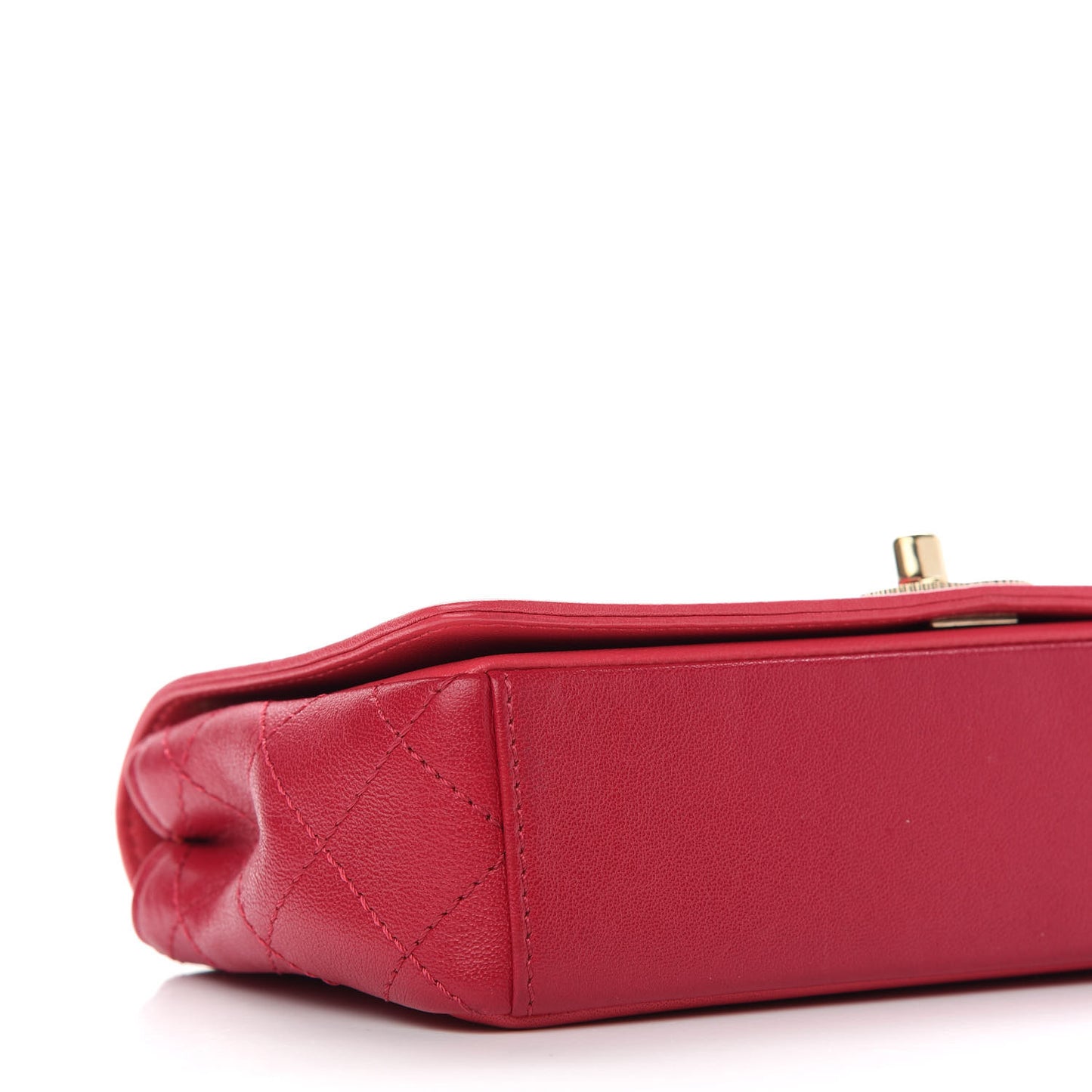 Sheepskin Quilted Small Vintage Mademoiselle Flap Pink Dark Pink