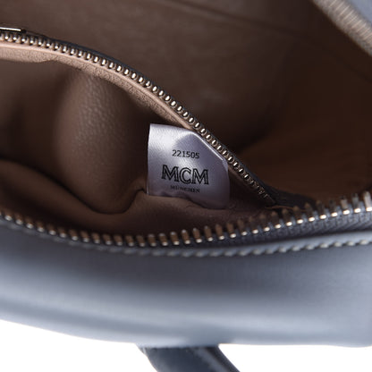 MCM Calfskin Boston Bag Sky Blue 9 of 9