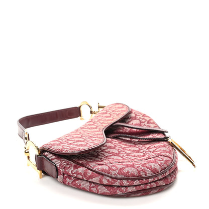 Christian Dior Monogram Saddle Bag Burgundy 4 of 10