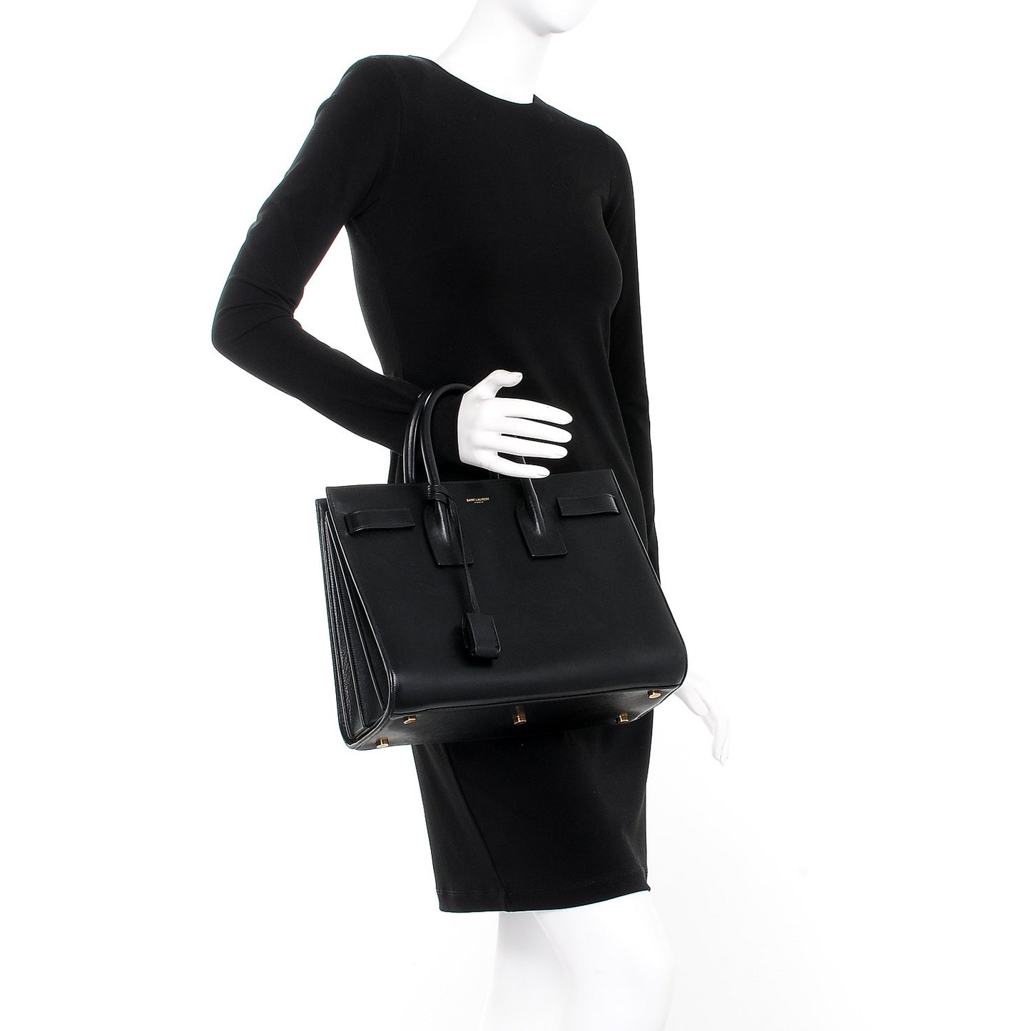 Calfskin Small Sac De Jour Black