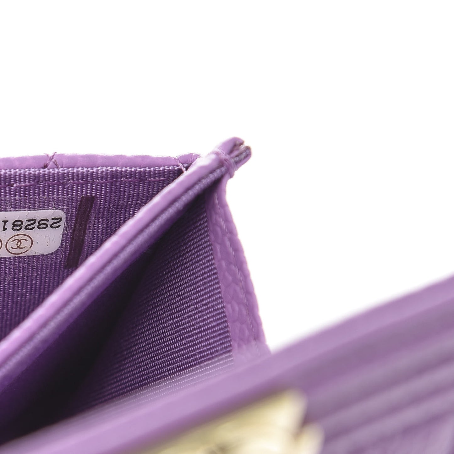 Caviar Quilted Boy Flap Card Holder Purple