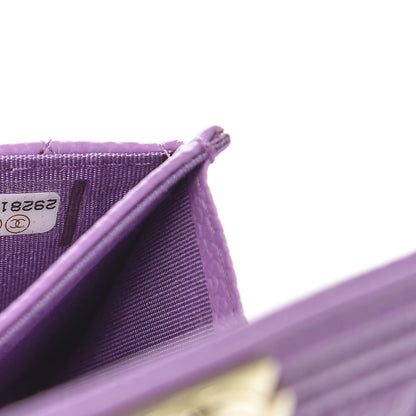 Chanel Caviar Quilted Boy Flap Card Holder Purple 8 of 8
