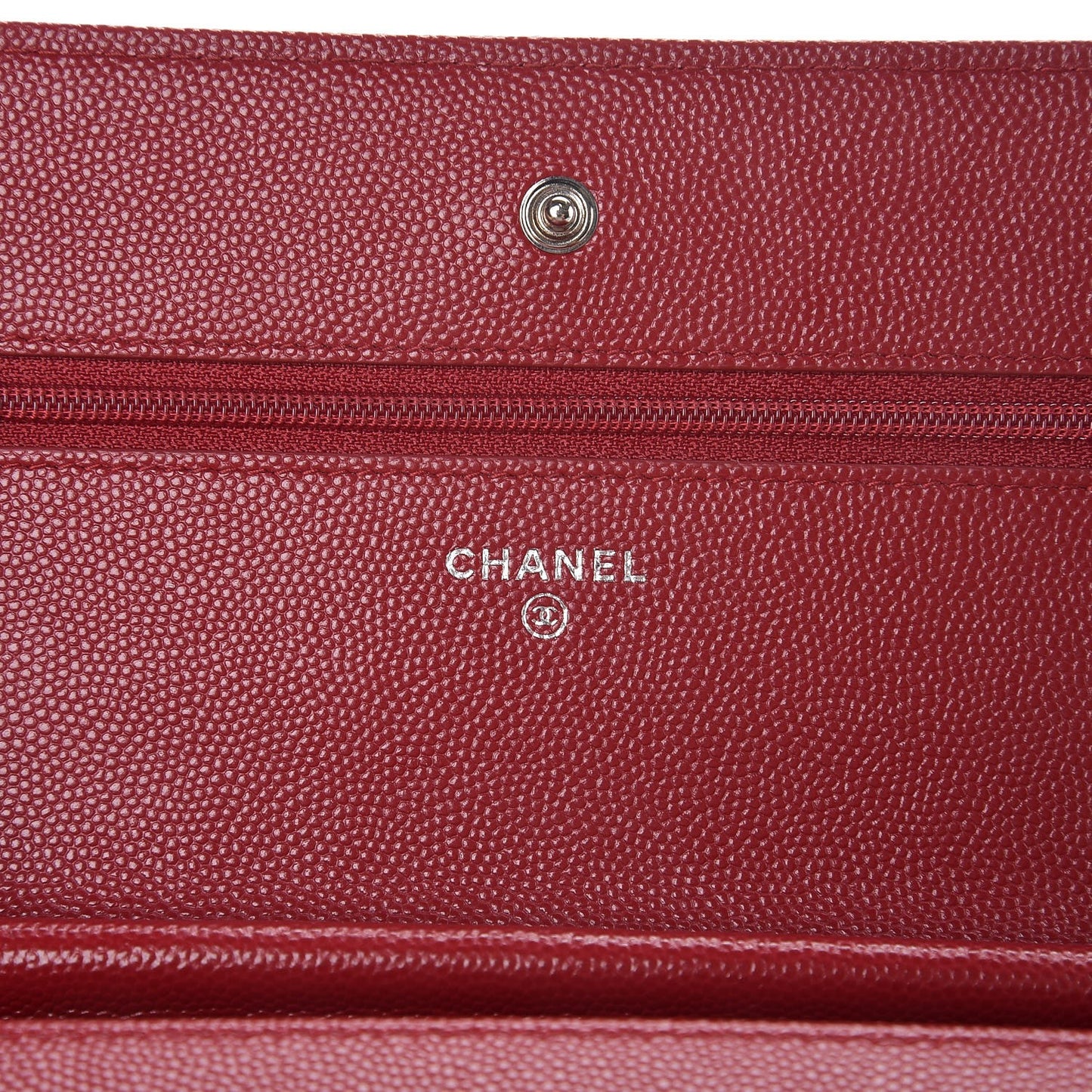 Caviar Quilted Wallet on Chain WOC Red