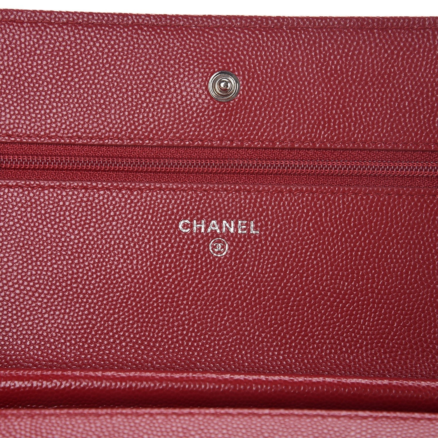 Chanel Caviar Quilted Wallet on Chain WOC Red 6 of 10