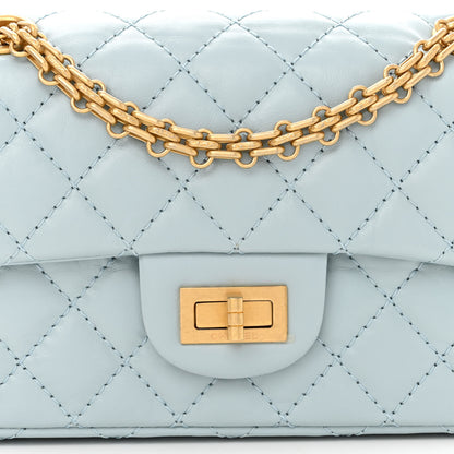 Chanel Aged Calfskin Quilted 2.55 Reissue Mini Flap Light Blue 8 of 10