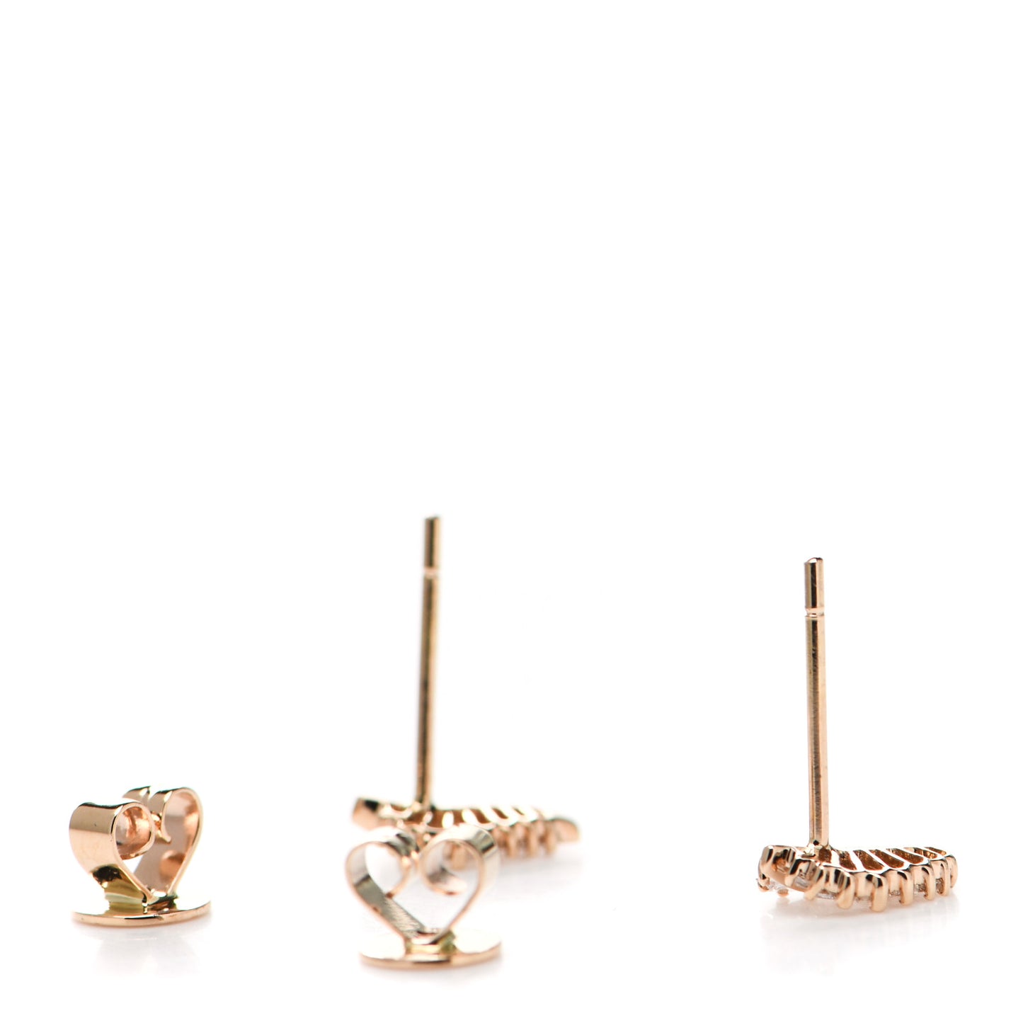 18K Rose Gold Diamond Small Palm Leaf Earrings