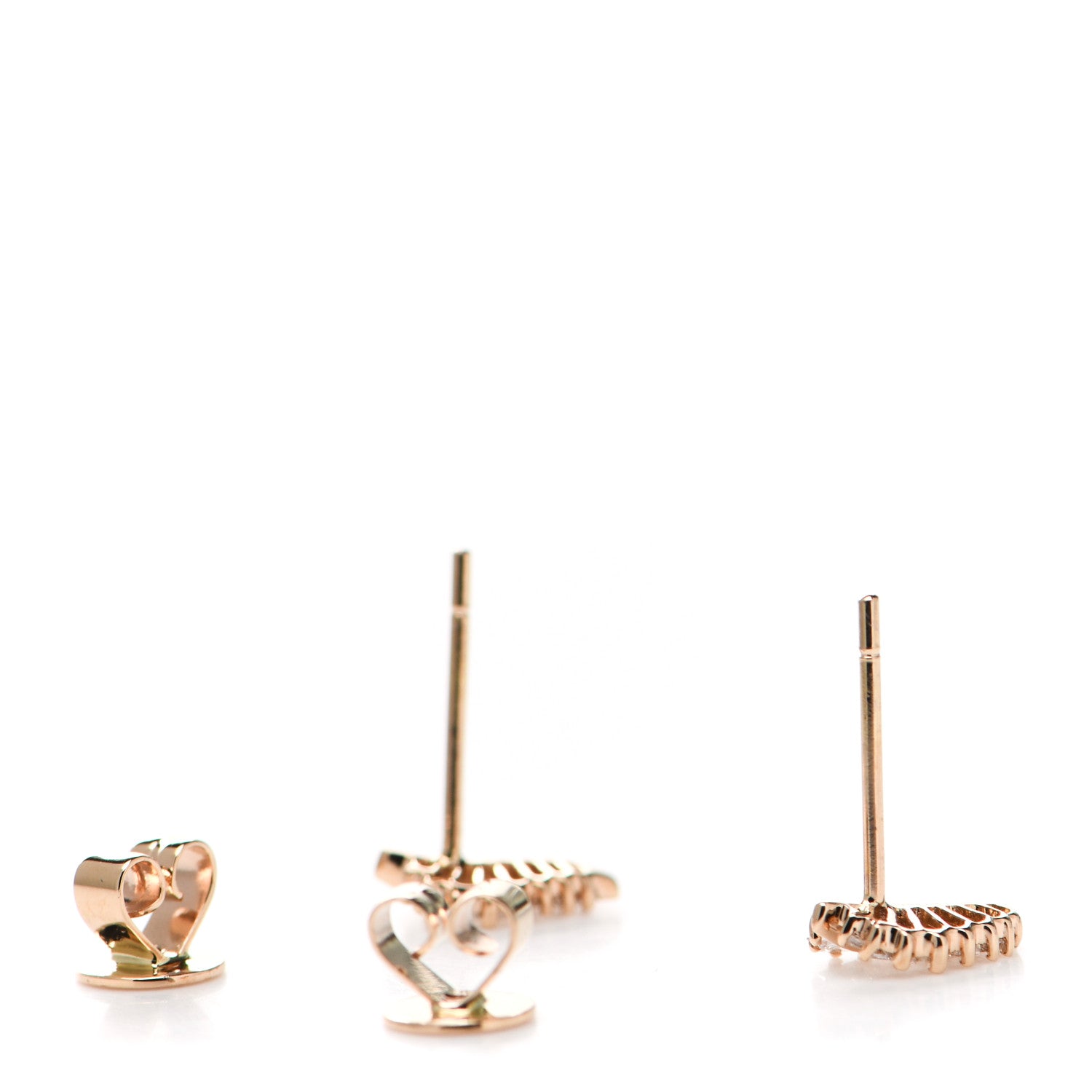 Anita Ko 18K Rose Gold Diamond Small Palm Leaf Earrings 3 of 5