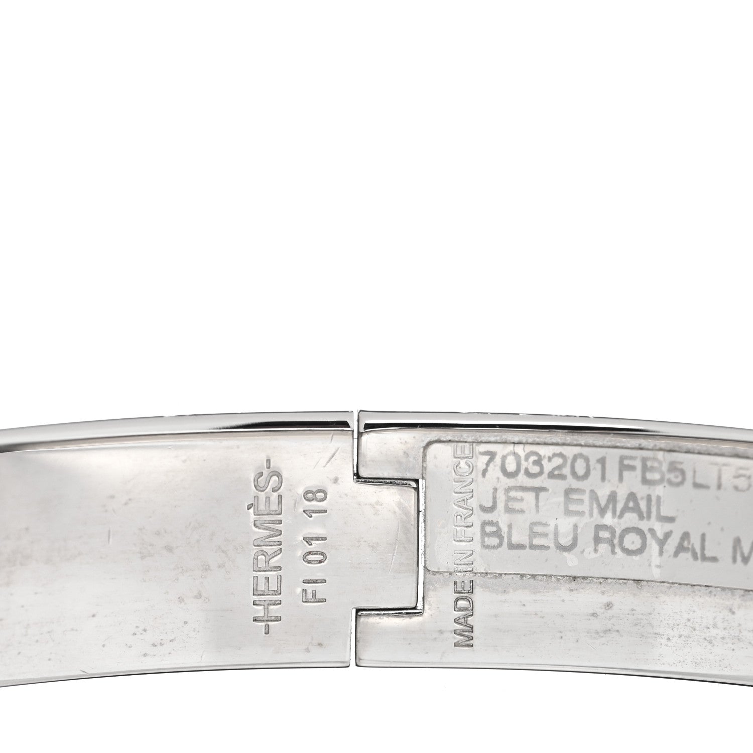 Hermes Matte Enamel Jet Bracelet T5 Bleu Royal 4 of 5