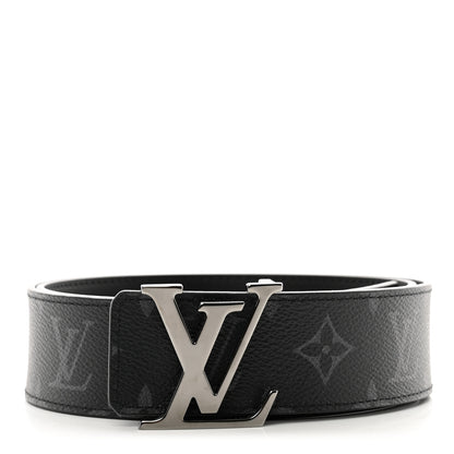 Louis Vuitton Monogram Eclipse Taigarama 40mm LV Initiales Reversible Belt 85 34 Black 1 of 5