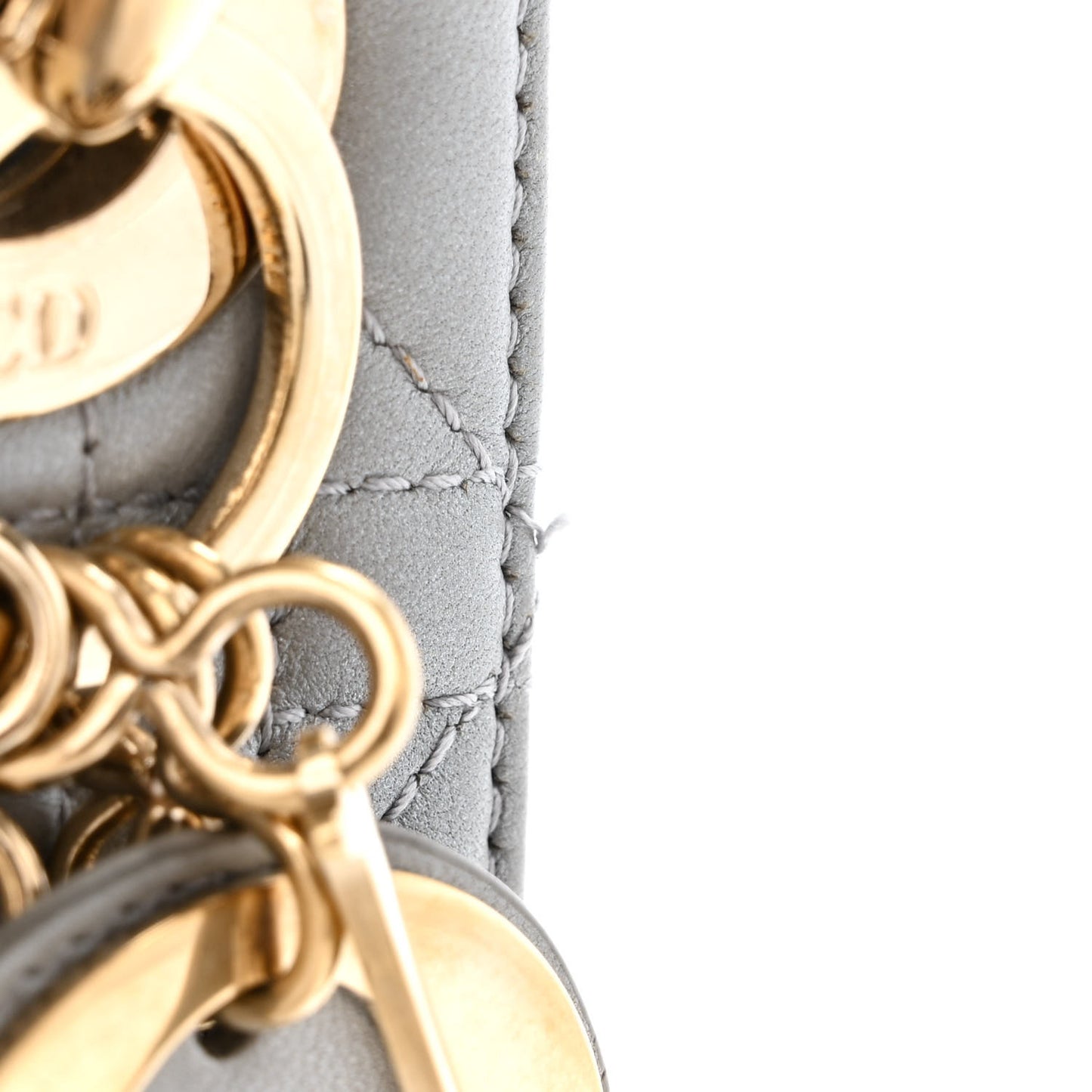 Lambskin Cannage Mini Lady Dior Grey