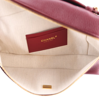Chanel Grained Calfskin Large Supple Trapeze Vanity Case With Chain Dark Burgundy 5 of 10