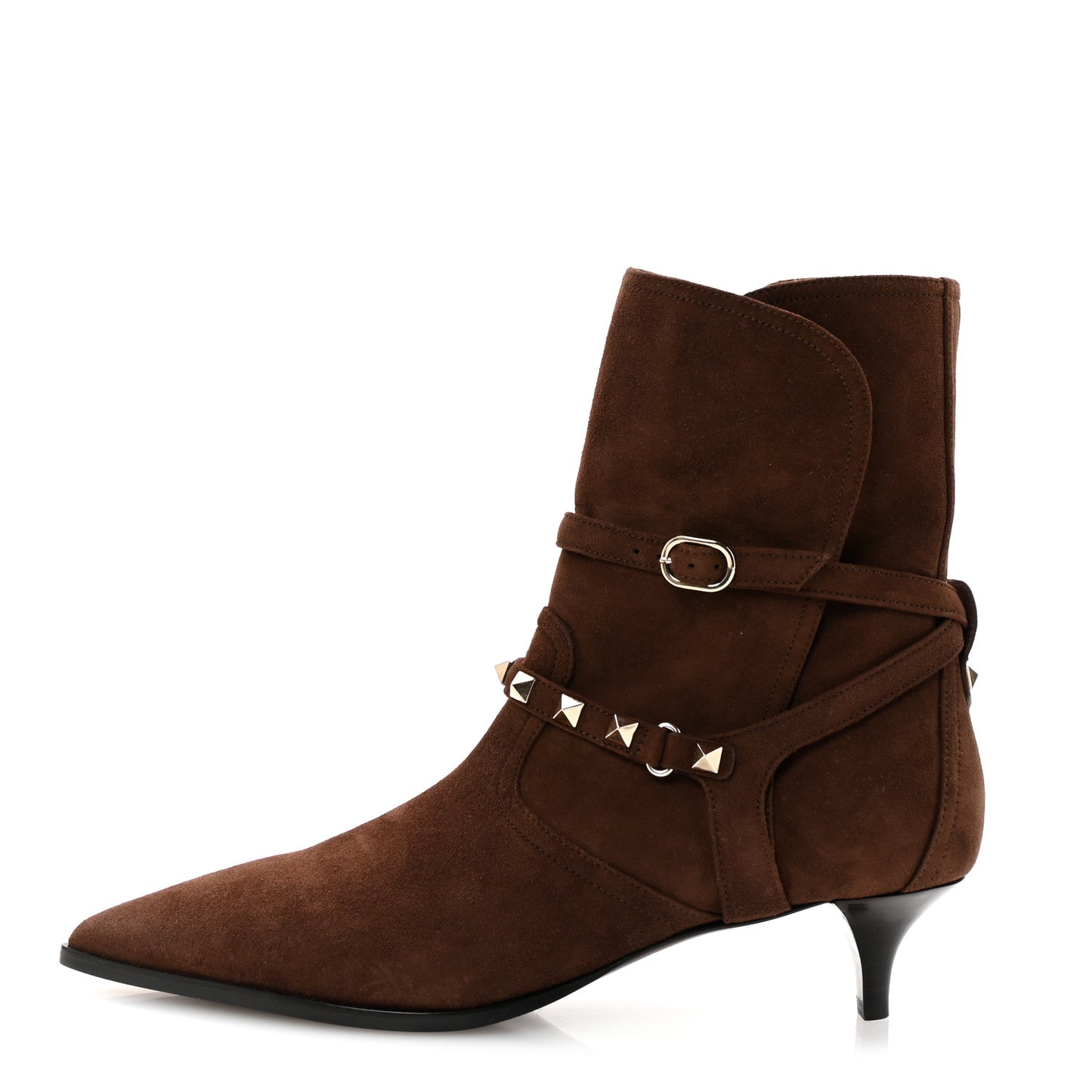 Suede Rockstud Flair 85 Ankle Booties 36 Fondant