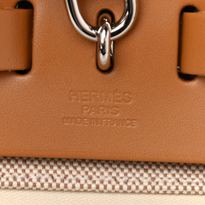 Hermes Vache Hunter Toile H Brides de Gala Herbag Zip Retourne 31 PM Natural 7 of 11