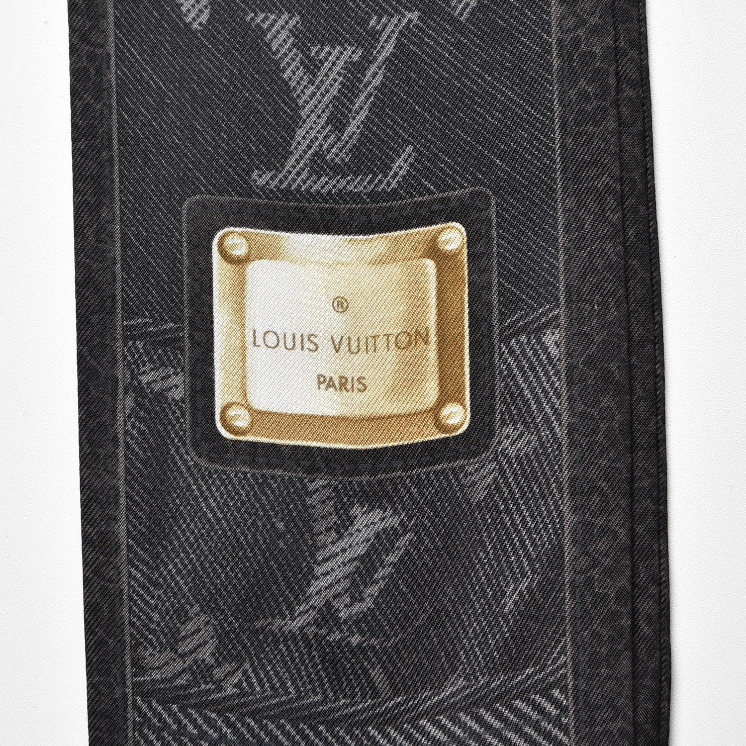 Louis Vuitton Silk Monogram New Denim Bandeau Black 3 of 5