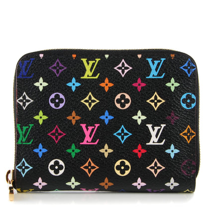 Louis Vuitton Monogram Multicolor Zippy Coin Purse Black Violet 1 of 7