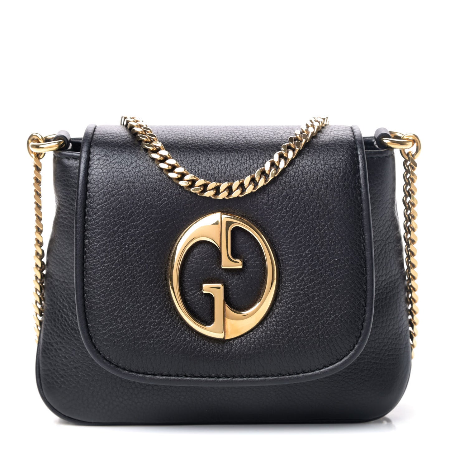 Pebbled Calfskin Small 1973 Chain Shoulder Bag Black