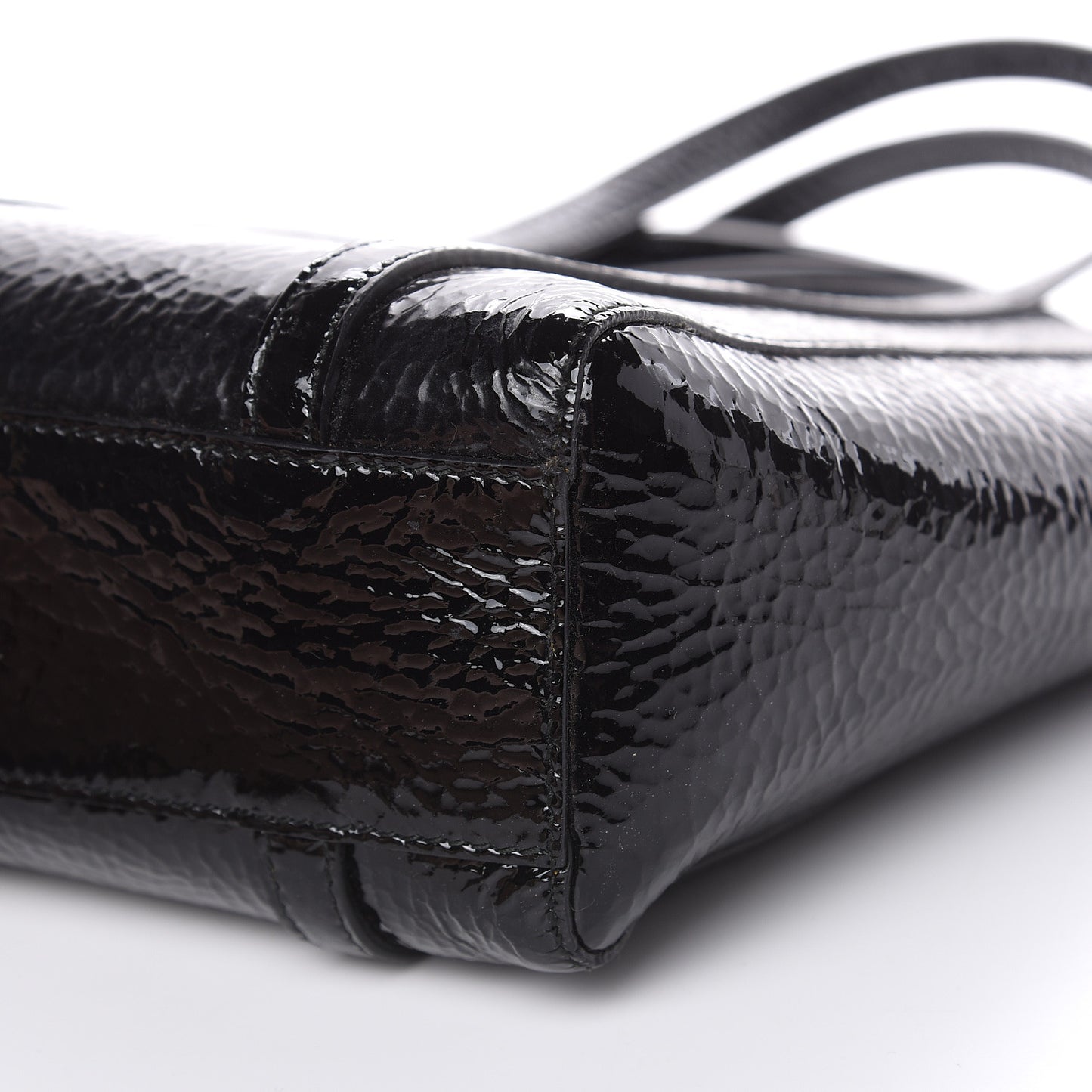 Textured Patent Calfskin XXS Everyday Tote Black