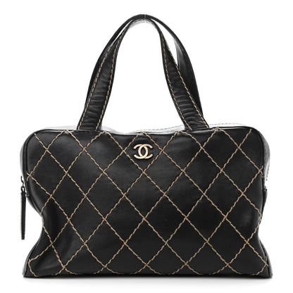 Chanel Calfskin Contrast Stitch Surpique Bowler Black 1 of 16